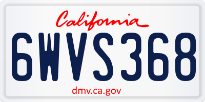 CA license plate 6WVS368