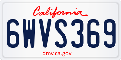 CA license plate 6WVS369