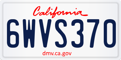 CA license plate 6WVS370