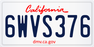 CA license plate 6WVS376