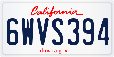 CA license plate 6WVS394