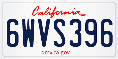 CA license plate 6WVS396
