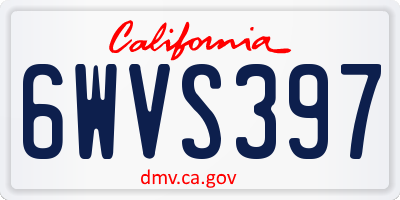 CA license plate 6WVS397