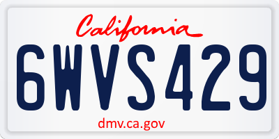 CA license plate 6WVS429