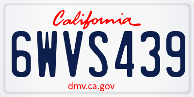 CA license plate 6WVS439