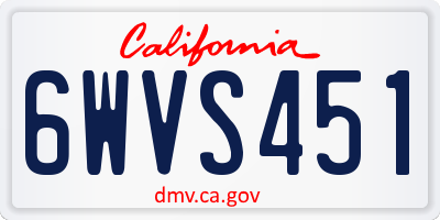 CA license plate 6WVS451