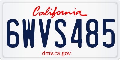 CA license plate 6WVS485