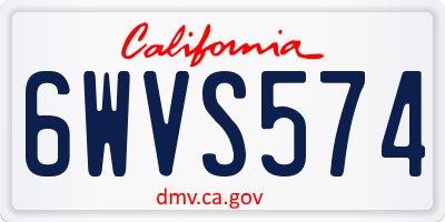CA license plate 6WVS574