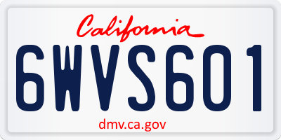CA license plate 6WVS601