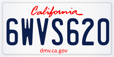 CA license plate 6WVS620
