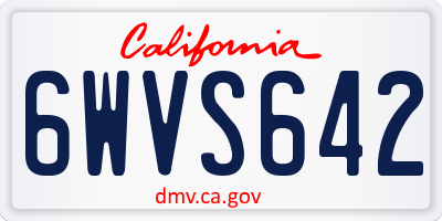 CA license plate 6WVS642