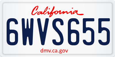 CA license plate 6WVS655