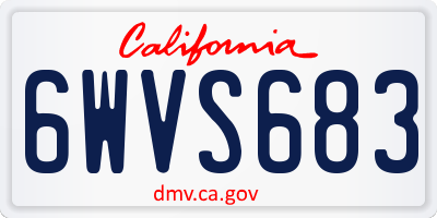 CA license plate 6WVS683