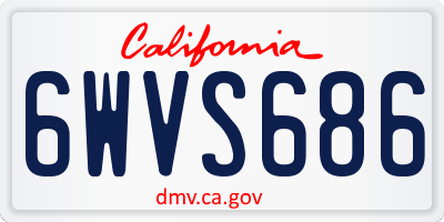CA license plate 6WVS686