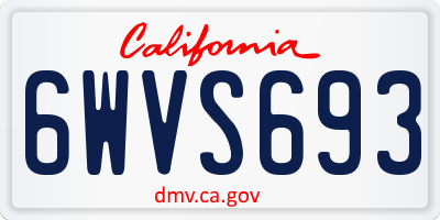 CA license plate 6WVS693