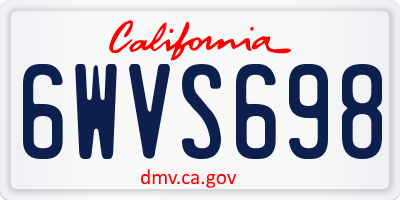 CA license plate 6WVS698