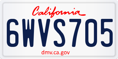 CA license plate 6WVS705