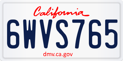 CA license plate 6WVS765