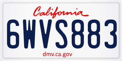 CA license plate 6WVS883