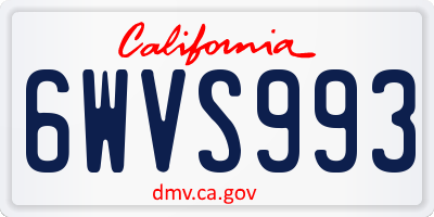 CA license plate 6WVS993