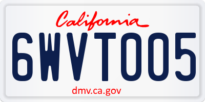 CA license plate 6WVT005