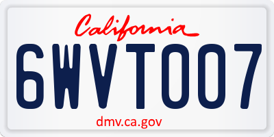 CA license plate 6WVT007