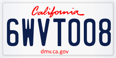 CA license plate 6WVT008