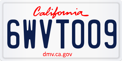 CA license plate 6WVT009
