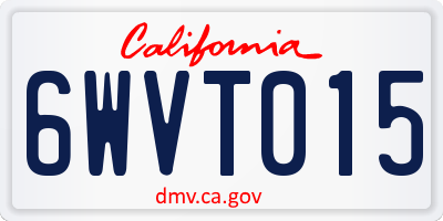 CA license plate 6WVT015