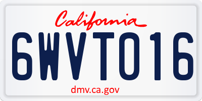 CA license plate 6WVT016