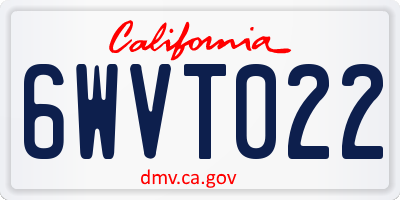 CA license plate 6WVT022