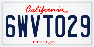 CA license plate 6WVT029