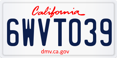 CA license plate 6WVT039