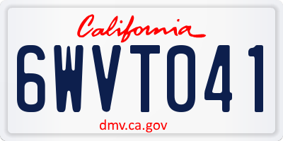 CA license plate 6WVT041