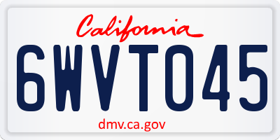 CA license plate 6WVT045