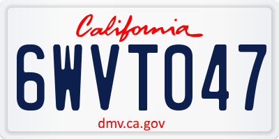 CA license plate 6WVT047