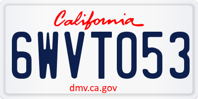 CA license plate 6WVT053