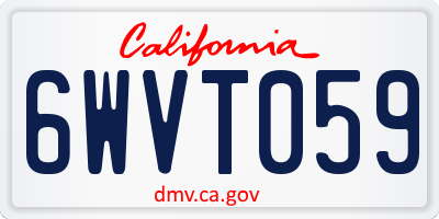 CA license plate 6WVT059