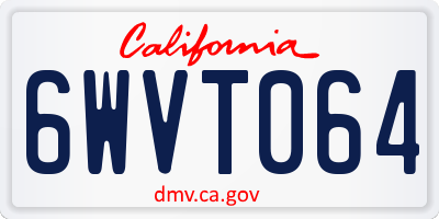 CA license plate 6WVT064