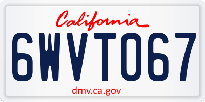 CA license plate 6WVT067