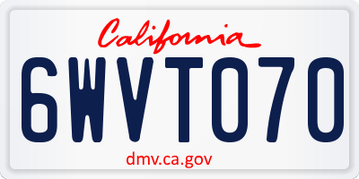 CA license plate 6WVT070
