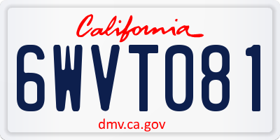CA license plate 6WVT081