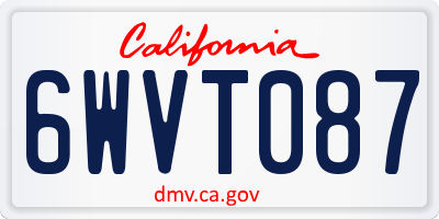 CA license plate 6WVT087