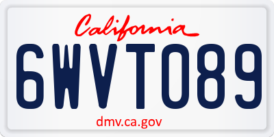 CA license plate 6WVT089