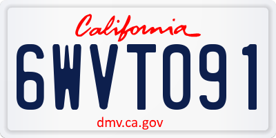 CA license plate 6WVT091