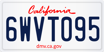 CA license plate 6WVT095