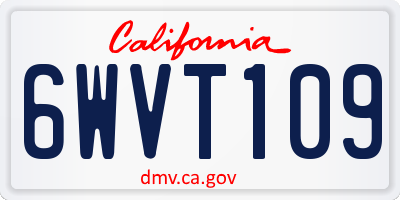 CA license plate 6WVT109