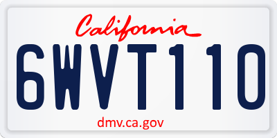 CA license plate 6WVT110