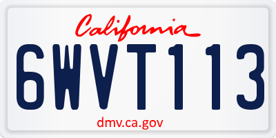 CA license plate 6WVT113