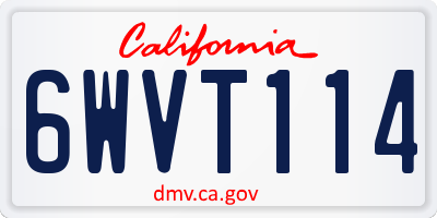 CA license plate 6WVT114